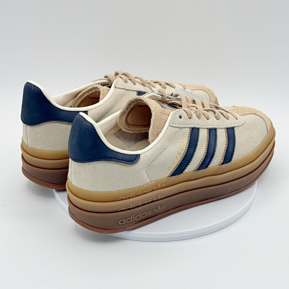Adidas Gazelle Bold Size 7 Womens Cream/Indigo/Gum JQ5126, NEW - Picture 3 of 10